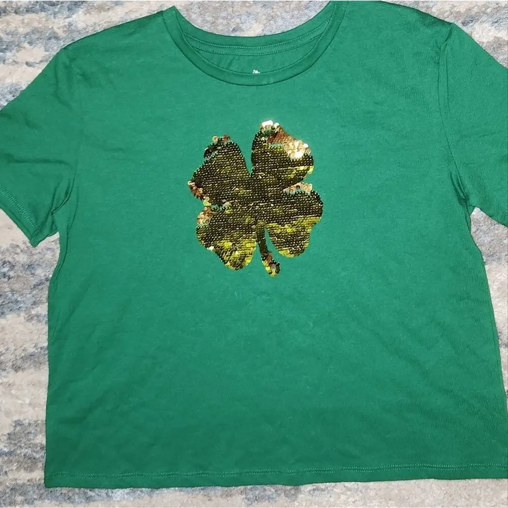 Celebrate St Patrick's Day Girls XL Top EUC